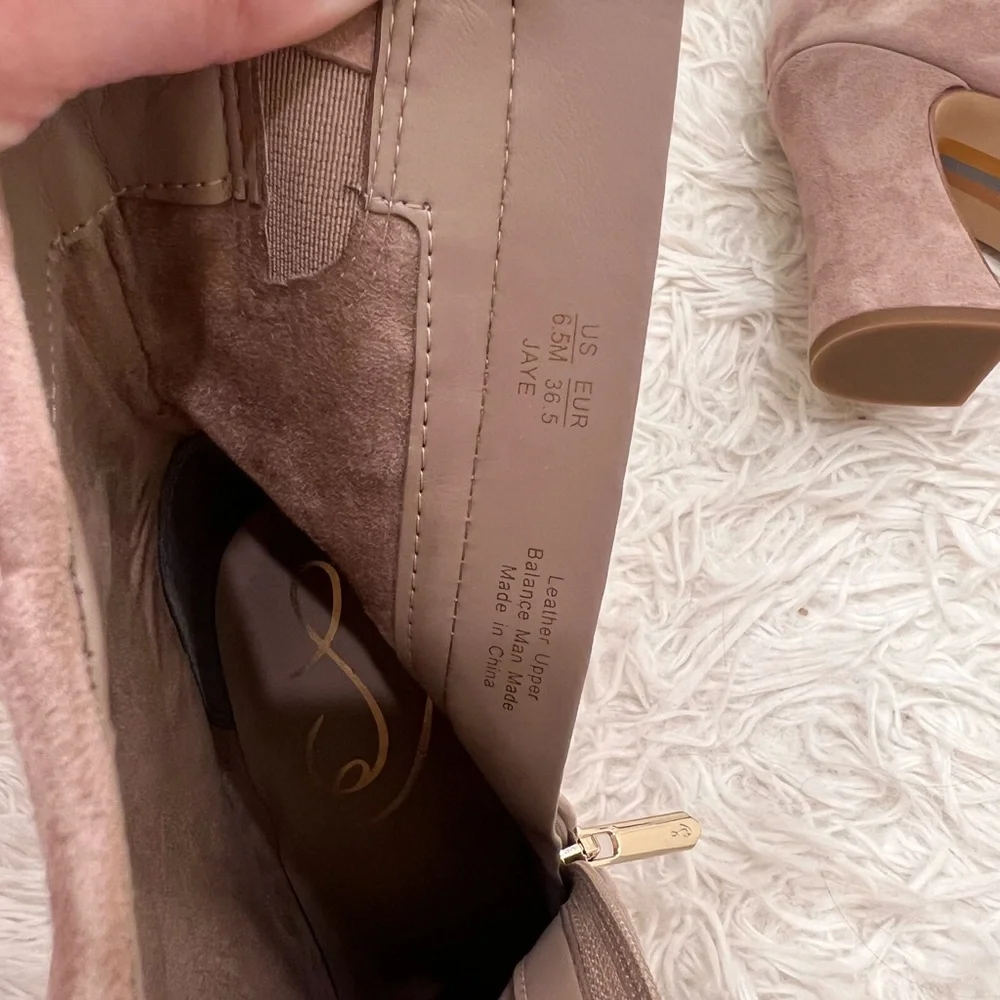 Sam Edelman Jaye Suede Taupe Heeled Boots - Picture 9 of 9